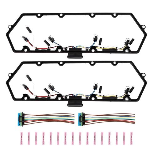 حشية غطاء صمام 7.3L مع تسخير توهج الحاقن متوافق مع 98-03 7.3 ديزل F81Z-6584-AA F81Z-9D930-AB بديل in Kuwait