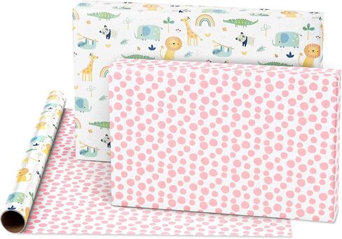 American Greetings 175 sq. ft. Reversible Wrapping Paper for Baby Showers, Birthdays and All Occasions, Clouds and Stars (1 Roll, 30 in x 70 ft.) in Saudi Arabia