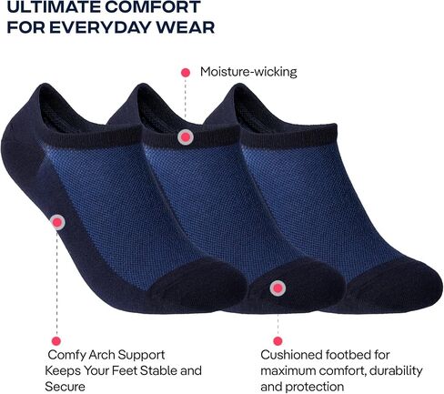 COOLMATE 6 Pairs Low Cut No Show Socks for Men, Invisible Casual Ankle Socks with Non-Slip Heel, Moisture-Wicking Cotton in Saudi Arabia