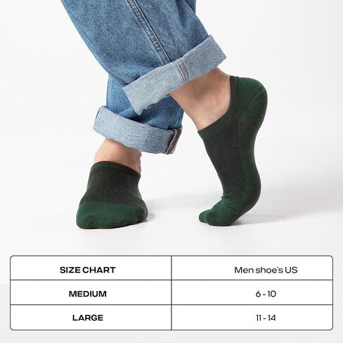 COOLMATE 6 Pairs Low Cut No Show Socks for Men, Invisible Casual Ankle Socks with Non-Slip Heel, Moisture-Wicking Cotton in Saudi Arabia