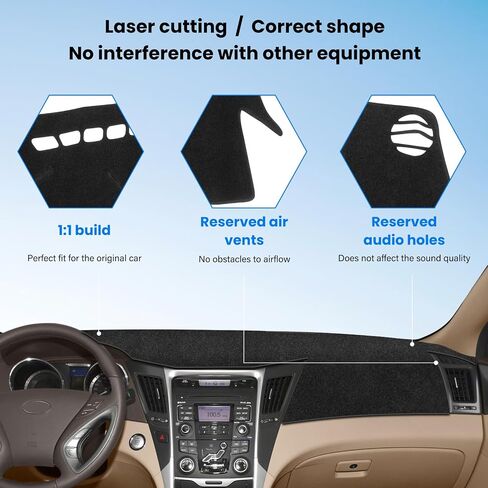 حصيرة تغطية Dash Cover متوافقة مع Hyundai Sonata 2011 2012 2013 2014 Dashboard Cover for Pad Custom Car Dashboard Accessories Ornament in Kuwait