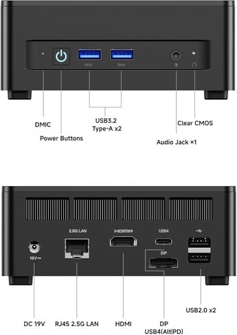 MINISFORUM UM773 Lite كمبيوتر صغير AMD Ryzen 7 7735HS(8C/16T، حتى 4.75 جيجاهرتز) كمبيوتر صغير بدون ذاكرة الوصول العشوائي/SSD/OS، 2xHDMI(4K)، مخرج 1xUSB4(8K)، Radeon 680M Graphics 2.5G LAN كمبيوتر مكتبي صغير in Kuwait