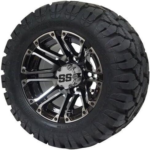 10 "Lancer Golf Cart Wheels و 18x9-10 Dot Stinger All Terrain Golf Cart Cart Carbo - مجموعة من 4 (تناسب جميع العربات!) in Kuwait
