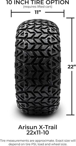 Full set of Arisun X-Trail AT06 22x11-10 (4ply) Golf Cart Tires (4) in Saudi Arabia