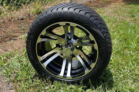 12" BULLDOG Machined/Black Golf Cart Wheels and 215/40-12" DOT Tires - Set of 4 in Saudi Arabia