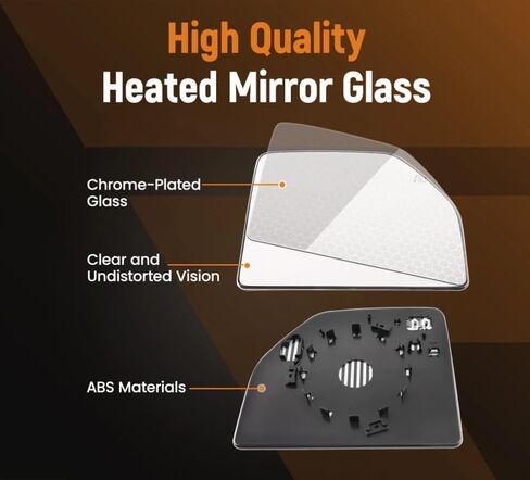 Heated Side Exterior Mirror Glass Compatible with 15-21 Ford F150 17-22 F250 F350 F450 F550 FL3Z17K707G FL3Z17K707D FL3Z-17K707-G FL3Z-17K707-D Right Passenger Side Upper Heating Chrome Mirrors Glass in Saudi Arabia