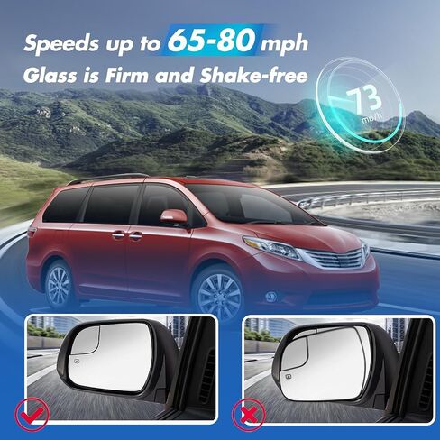 Heated Side Exterior Mirror Glass Compatible with 15-21 Ford F150 17-22 F250 F350 F450 F550 FL3Z17K707G FL3Z17K707D FL3Z-17K707-G FL3Z-17K707-D Right Passenger Side Upper Heating Chrome Mirrors Glass in Saudi Arabia