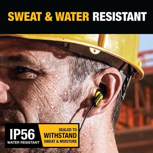 DEWALT Wireless Bluetooth Earphones - Jobsite Behind-Neck Wireless Headphones - Water-Resistant Wireless Earphones with Microphone - 20+ H Playtime in Kuwait