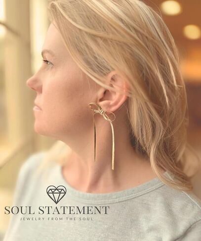 Bow Earrings, Statement Earrings for Women & Teens, Cute Dangles for Women's Stylish Everyday and Special Occasions, Wedding, Formal Wear in Saudi Arabia
