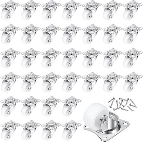 Maitys 24 Pcs 1" Low Profile Casters Wheels for Furniture Small Swivel Caster with No Noise 360 Degree Top Plate 22 Lbs Weighs Capacity Each Caster for Furniture Appliances (Screws Included) in Saudi Arabia