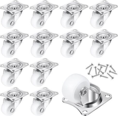 Maitys 24 Pcs 1" Low Profile Casters Wheels for Furniture Small Swivel Caster with No Noise 360 Degree Top Plate 22 Lbs Weighs Capacity Each Caster for Furniture Appliances (Screws Included) in Saudi Arabia