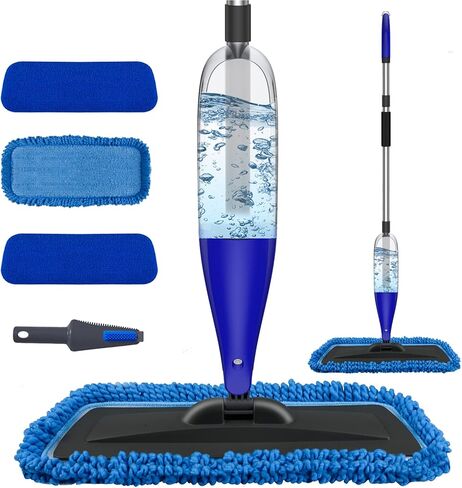 Spray Mop for Floor Cleaning with Washable Reusable Pads - Microfiber Wet Dry Mop with 800 ml Refillable Bottle,Dust Mop with Sprayer for Hardwood Laminate Vinyl Tile in Kuwait