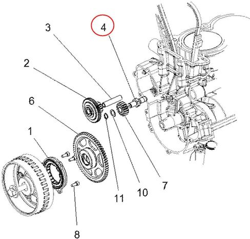 11-12 Polaris RZR 900 XP STARTER SHAFT (GEAREEL GEAR) يحل محل 3022304 in Saudi Arabia