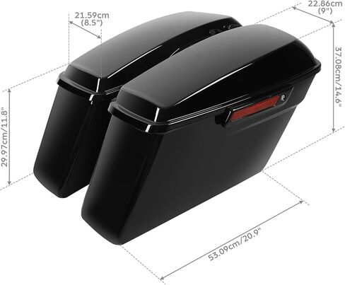 XFMT Motorcycle Vivid Black Hard Saddlebags W/Black Saddle Bags Conversion Brackets For Harley Dyna Fat Bob Low Rider Street Bob Super Glide 2008-2017 in Saudi Arabia