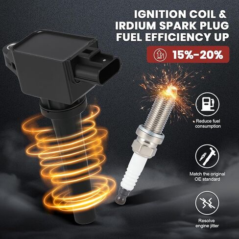 حزمة لفائف الإشعال UF656 و Iridium Sparks مجموعة من 4 متوافقة مع Mazda 3 6 3 Sport/Cx-3 Cx-5 Mx-5 Miata 2012-2020 2.0L 2.5L L4 استبدال#C1837 93501 in Saudi Arabia