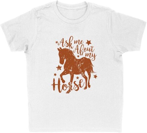 Ask Me About My Horse Kids T-Shirt Youth in Saudi Arabia