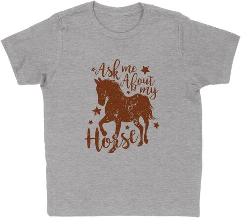 Ask Me About My Horse Kids T-Shirt Youth in Saudi Arabia