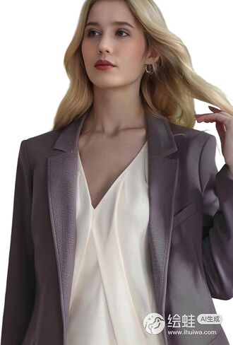Blazer متماسكة من القطن غير الرسمي للسيدات - سترة عمل مكاتب ملونة طويلة الأكمام مع امتداد وتصميم أمامي مفتوح in Kuwait