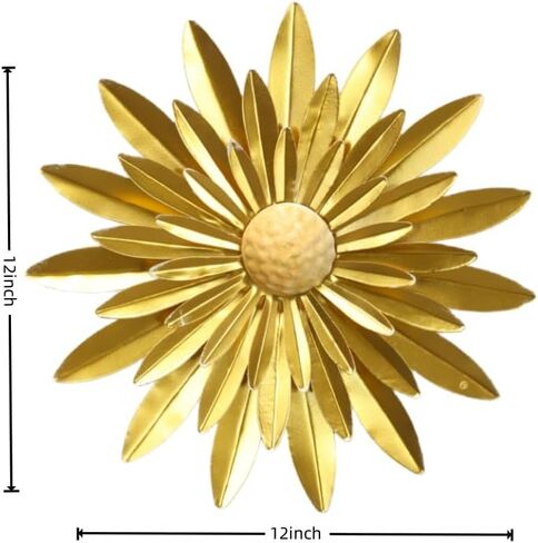 3D Metal Flowers Wall Decor Outdoor Wall Decor Suitable For Indoor and Outdoor Home Patio Bohemian Metal Flower Wall Art 12 in in Saudi Arabia