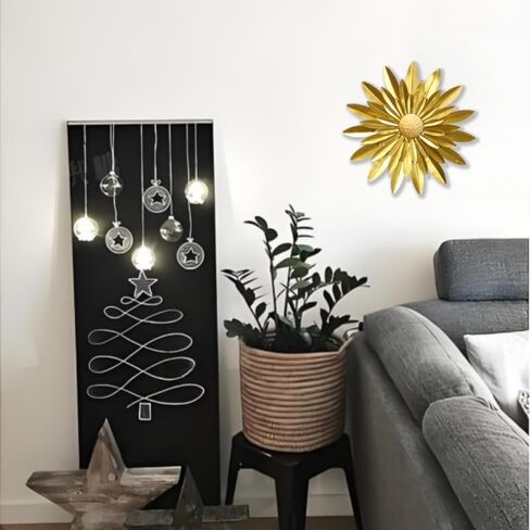 3D Metal Flowers Wall Decor Outdoor Wall Decor Suitable For Indoor and Outdoor Home Patio Bohemian Metal Flower Wall Art 12 in in Saudi Arabia