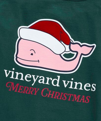 vineyard vines Boys' Flocked Santa Whale Long Sleeve Tee in Saudi Arabia