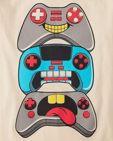 The Children's Place ، Boys ، Gamer Short Sleeve Graphic Therts ، Multipacks ، All Speed/Game Controller/Eated 3 Packs ، Large in Saudi Arabia