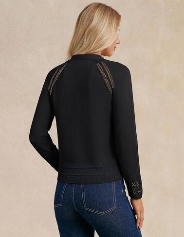 GRACE KARIN Women's 2025 Cotton Cropped Cardigan Lightweight Long Sleeve Button Down Sweaters Crochet Knit Sweater Tops in Saudi Arabia