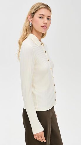 Vince Women's Rib Collared Button Up in Saudi Arabia