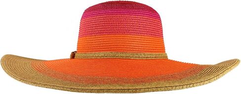 Trendy Apparel Shop UPF 50+ Colorful Mix Paper Poly Braid Wide Brim Sun Hat in Kuwait