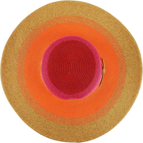 Trendy Apparel Shop UPF 50+ Colorful Mix Paper Poly Braid Wide Brim Sun Hat in Kuwait
