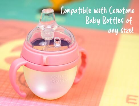 Sippy Cup Soft Spout Conversion Kit for Comotomo Baby Bottles, Sippy Cup Transition Set with Sippy Spout Nipples, Weighted Straws, Bottle Handles and Cleaning Brushes, Green, 2 Pack in Saudi Arabia
