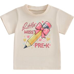 Toddler Boys Girls First Day of Pre-K Shirt Short Sleeve Pre-Kindergarten Back to School Shirt Preschool T-Shirt 2-5T in Saudi Arabia