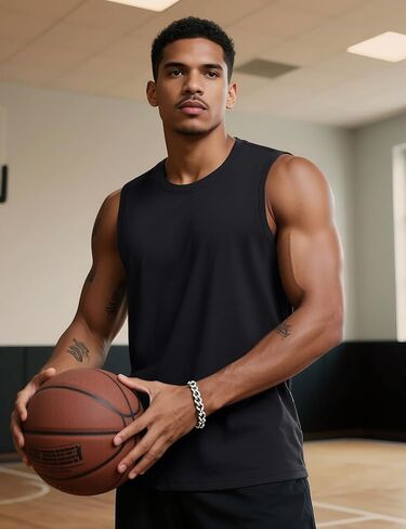 TACVASEN Tank Tops Men Sleeveless Shirts Cotton Workout Gym Athletic Muscle Casual Undershirts Summer Tank Tops Men in Kuwait