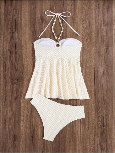 بدلة الاستحمام للنساء Oyoangle Women Tankini خاتم مُحسّن مرتبطين بالسباحة على الشاطئ in Kuwait