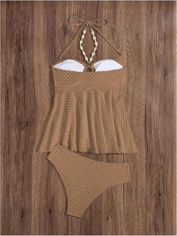 بدلة الاستحمام للنساء Oyoangle Women Tankini خاتم مُحسّن مرتبطين بالسباحة على الشاطئ in Saudi Arabia