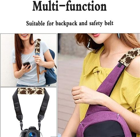 FUSURIRE Brown Cow Print Car Seat Belt Cover 2 Pack Animal Print Seatbelt Pads Universal Seatbelt Shoulder Strap Pad for Car Van Truck in Saudi Arabia