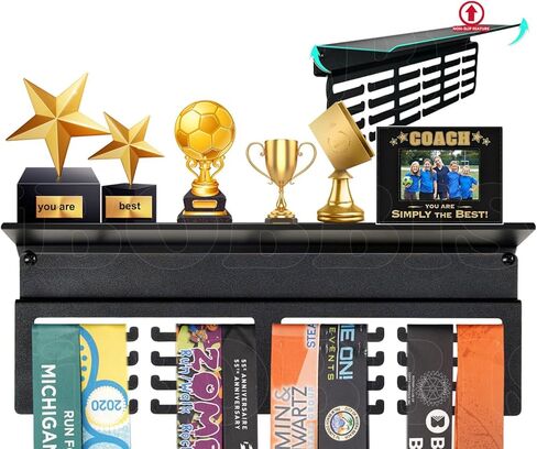 عدم الانزلاق حصل دائمًا على رف الكأس لعرض ميدالية العرض، عرض شماعات ميدالية للجدار مع 4 صفوف، عرض ميدالية السباق، عرض حامل ميدالية مطورة لألعاب الجمباز، والسباق، وكرة القدم، والسباحة in Kuwait