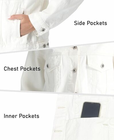Women's Denim Jackets Long Sleeve Loose Fitted Jean Jacket Coats with Pocket 2025 in Saudi Arabia
