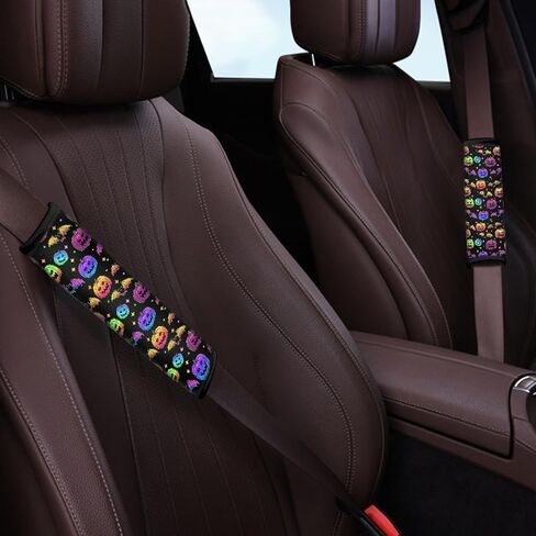 FUSURIRE Brown Cow Print Car Seat Belt Cover 2 Pack Animal Print Seatbelt Pads Universal Seatbelt Shoulder Strap Pad for Car Van Truck in Saudi Arabia