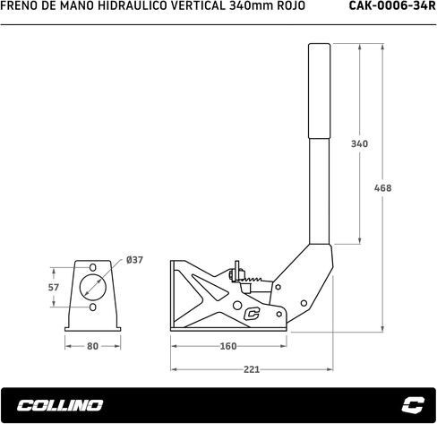 COLLINO Universal Hydraulic Hand Brake for Drifting, Rally and Motorsports. Long red Anodized Lever in Saudi Arabia