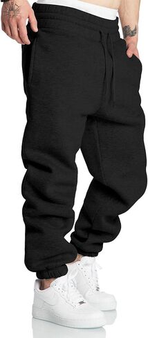 A WATERWANG Men's Sweatpants Casual Cotton Tapered Joggers Athletic Sweat Pants for Men Workout Running with Pockets in Kuwait