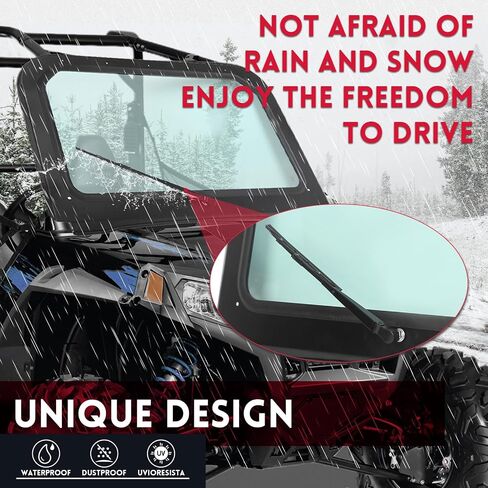 Hecasa الزجاج الأمامي مع إطار الألومنيوم متوافق مع 2008-2014 Polaris RZR 570 ، 800 ، XP900 الأمامية الزجاج الأمامي الكامل ملون مع المساحات in Saudi Arabia