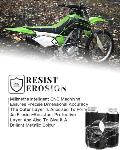 KLX140 Handlebar Clamps 7/8'' Handle Bar Risers Mounts for KLX140/L 2008-2025, KLX140G 2017-2025, KX250 2005/2021-2024, KX450 2024 Dirt Bikes, BLACK in Saudi Arabia
