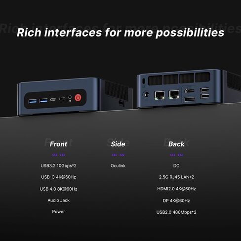 Mini PC i7, Intel Core i7 12700H(14C/20T, Turbo 4.7GHz) 32GB DDR4 RAM 512GB SSD,Small Desktop Computer Dual LAN/4X USB3.2/HDMI/DP/USB-C/WiFi6E/BT5.2 in Kuwait