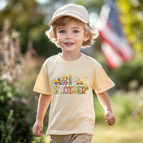 Toddler Boys Big Brother T Shirt Tops Outfit Funny Big Bro Letters Print Tee Tops 1-7 Years in Saudi Arabia