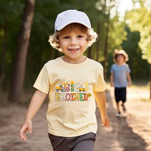 Toddler Boys Big Brother T Shirt Tops Outfit Funny Big Bro Letters Print Tee Tops 1-7 Years in Saudi Arabia
