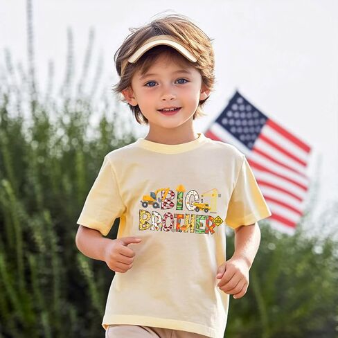 Toddler Boys Big Brother T Shirt Tops Outfit Funny Big Bro Letters Print Tee Tops 1-7 Years in Saudi Arabia