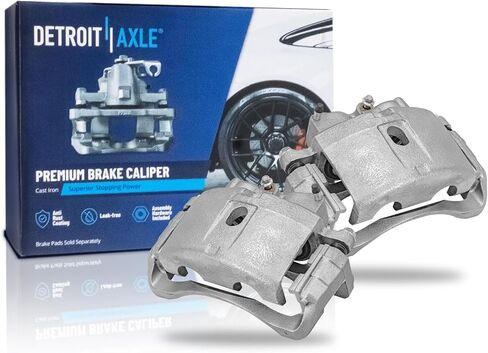 Detroit Axle - Front 2PC الفرامل الفرجار لـ Avalanche Suburban Express Silverado Yukon XL Savana Sierra 2500 HD 3500 Hummer H2 Cadillac Deville DTS ، 2 قرص فرامل الفرجار ث/قوس بديل in Kuwait