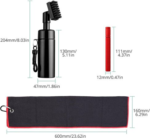 VINTEAM Golf Accessories Gift Set, Golf Towel, Golf Club Brush with Groove Cleaner, Foldable Divot Repair Tool with Ball Marker, Club Groove Cleaner Set and Golf Tee Holder - Golf Club Cleaning Kit in Saudi Arabia