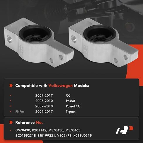 A-Premium 2 x Front Lower Rearward Control Arm Bushing Kit, Compatible with Volkswagen Passat 2005-2010, Tiguan/CC 2009-2017, Passat CC 2009-2010 in Saudi Arabia